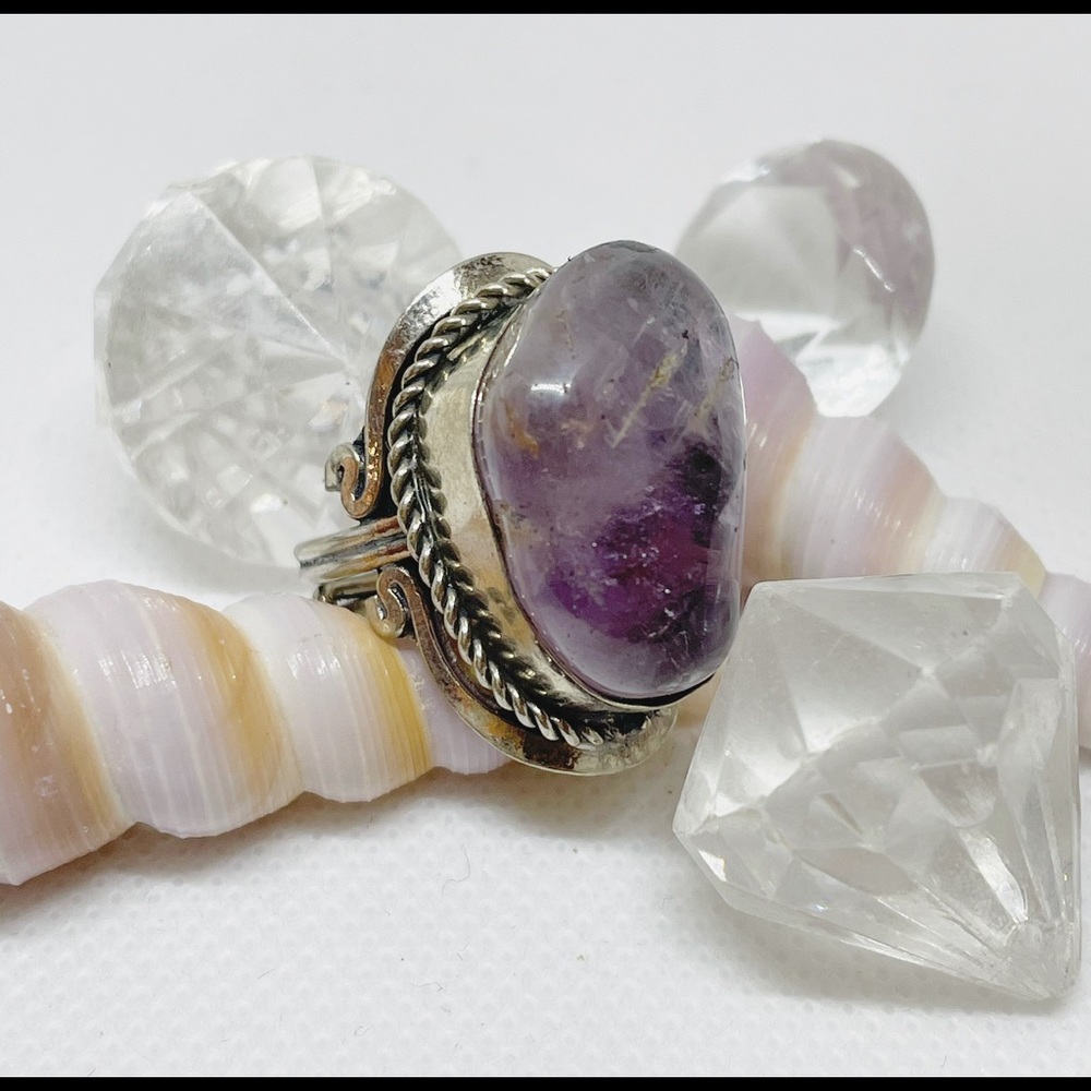 Handcrafted Light Amethyst Ring - image 1